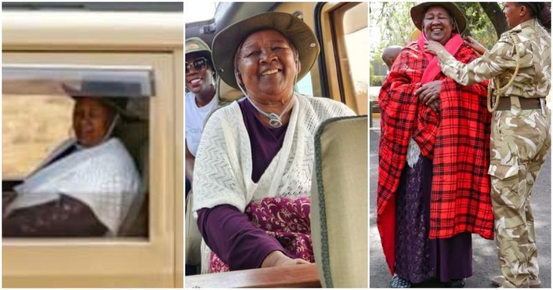 President William Ruto's mother Sarah Cheruiyot at the Nairobi National Park.